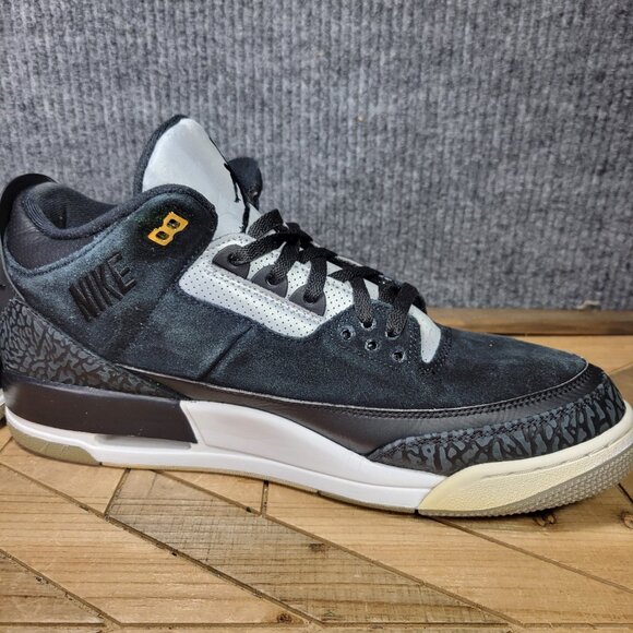 Nike Air Jordan 3 Mens 15 Retro Tinker Hatfield SP Black Cement Metallic Gold - Picture 6 of 12